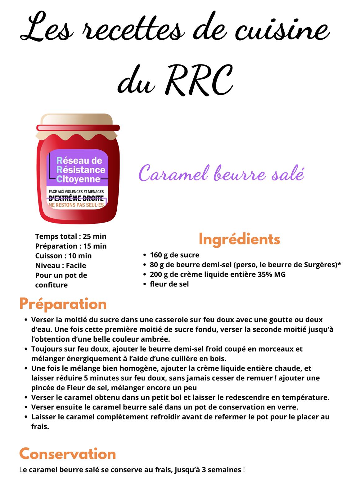 Recette RCC du caramel beurre salé